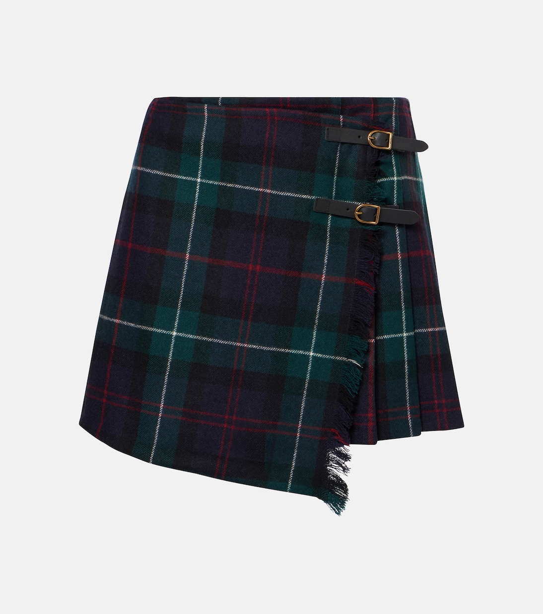

Клетчатая плиссированная шерстяная юбка-обертка в рубчик Polo Ralph Lauren, Tartan