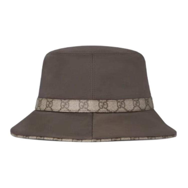 

GUCCI Хлопковая федора с двойной лентой, Brown