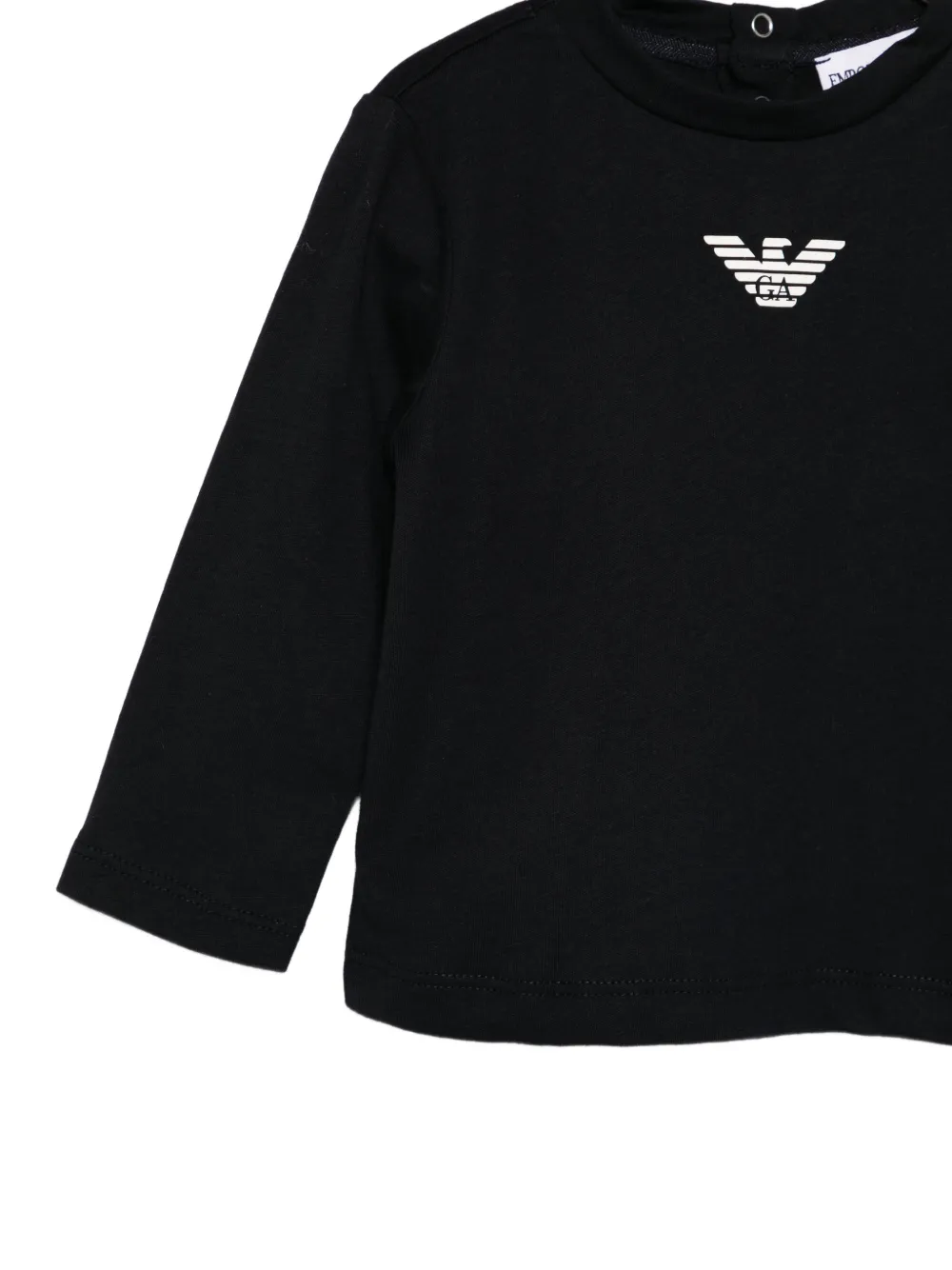 Футболка с длинными рукавами и логотипом Emporio Armani Kids, черный — фото 3