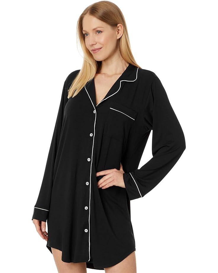 

Ночная рубашка Eberjey Gisele Nightshirt, цвет Black/Sorbet Pink