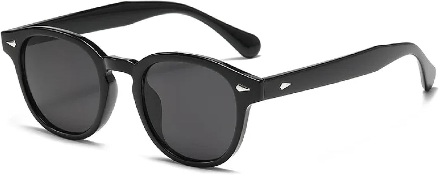 

Круглые солнцезащитные очки для женщин и мужчин, с заклепками, черепаховой оправы, очки для вождения, леопардовый принт, синие очки, защита от УФ-излучения UV400 DSVIGF, Black Grey