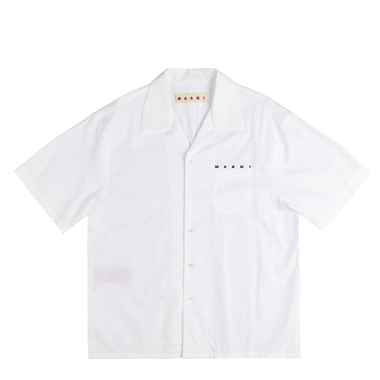 

Рубашка organic poplin bowling shirt with hidden logo Marni, белый