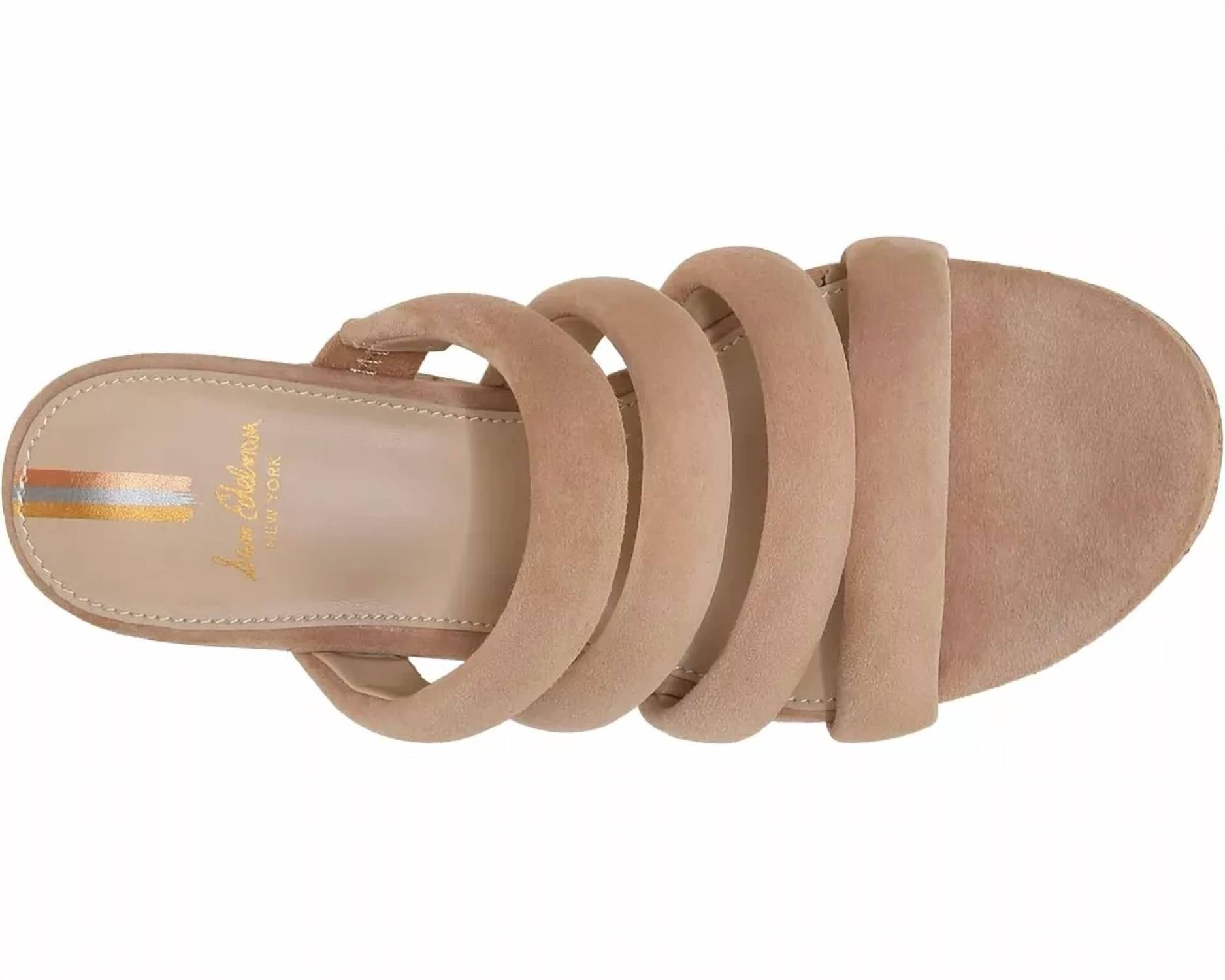 Женские замшевые босоножки на танкетке Yuki из карамельной замши Sam Edelman, цвет caramel suede — фото 3
