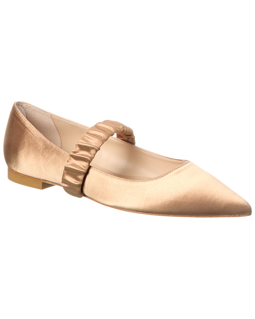 Stuart Weitzman Maxine Балетки из сатина, бежевый