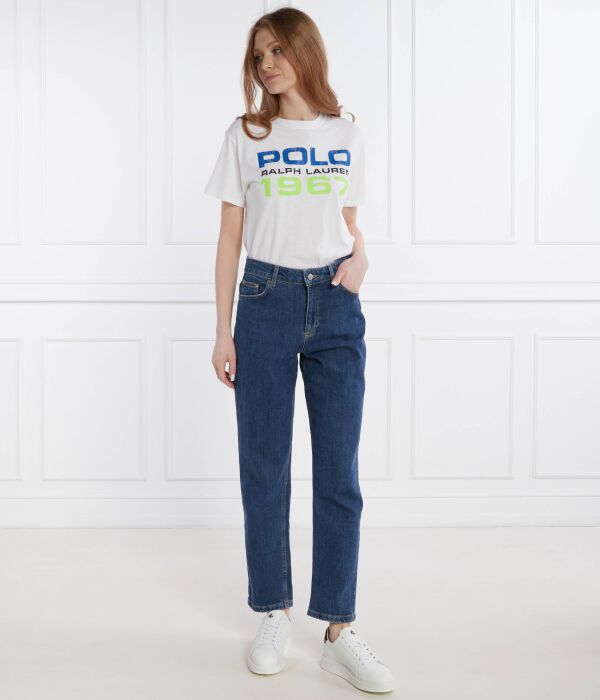 Футболка женская Polo Ralph Lauren с принтом, белый — фото 2