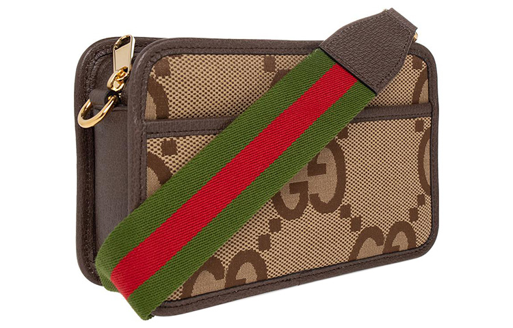 Gucci Большая сумка через плечо из канваса GG, мини-сумка-кроссбоди для мужчин, бежево-коричневая — фото 2