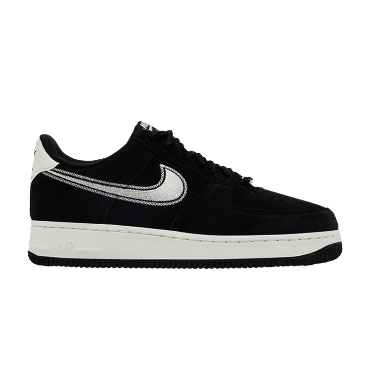 

Кроссовки Nike Air Force 1 '07 LV8 'Embroidered Swoosh - Black Sail', черный