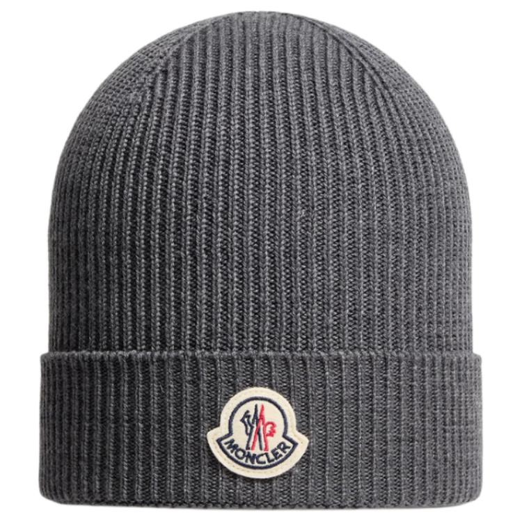 

Moncler Серая шерстяная мужская шапка, Gray