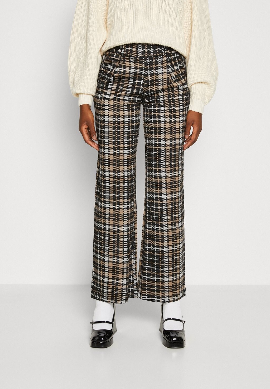 

Брюки Jdygeggo Mia Long Check JDY, цвет black/silver mink/white