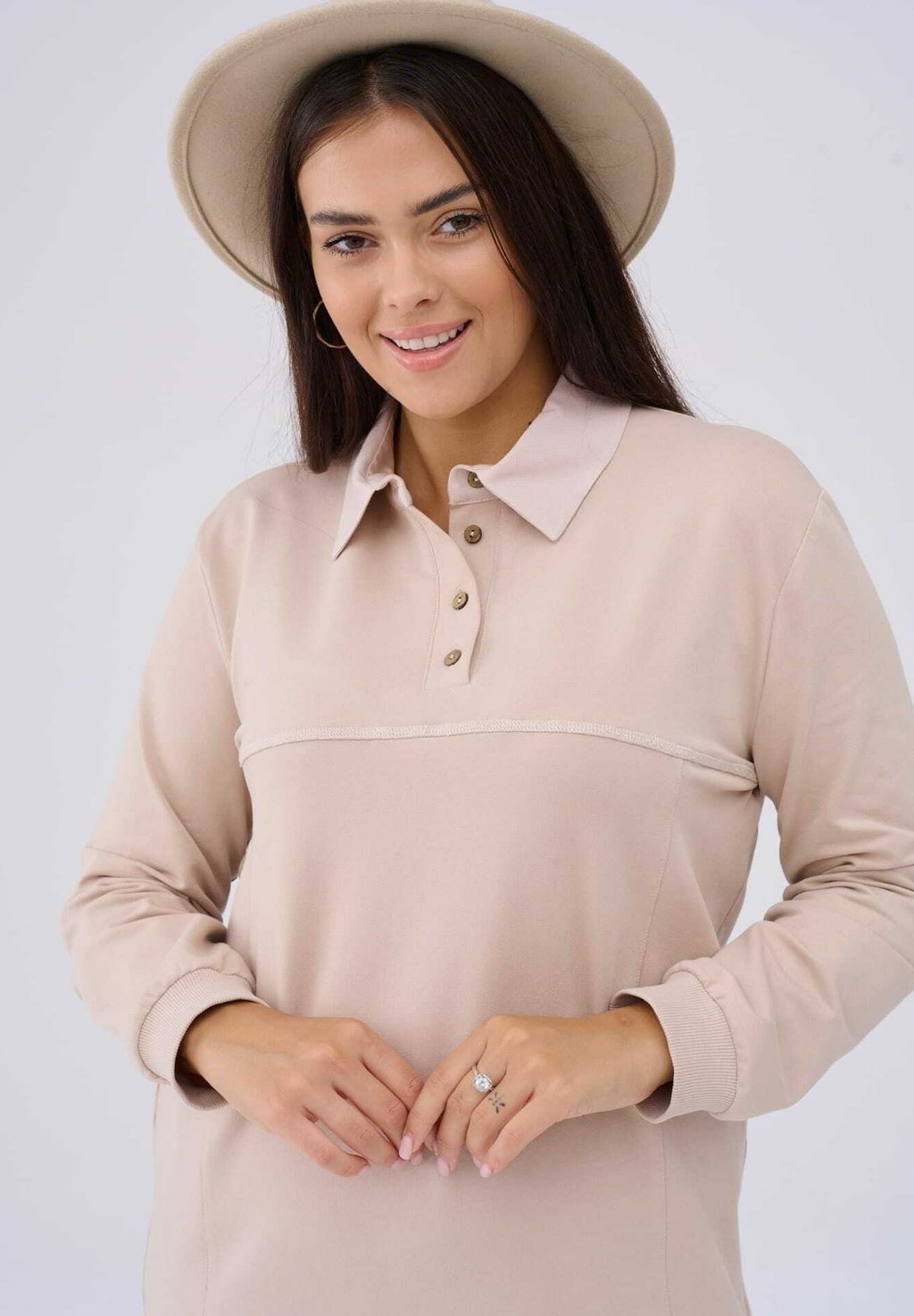 

Платье-рубашка IGA PLUS SIZE blue shadow, бежевый