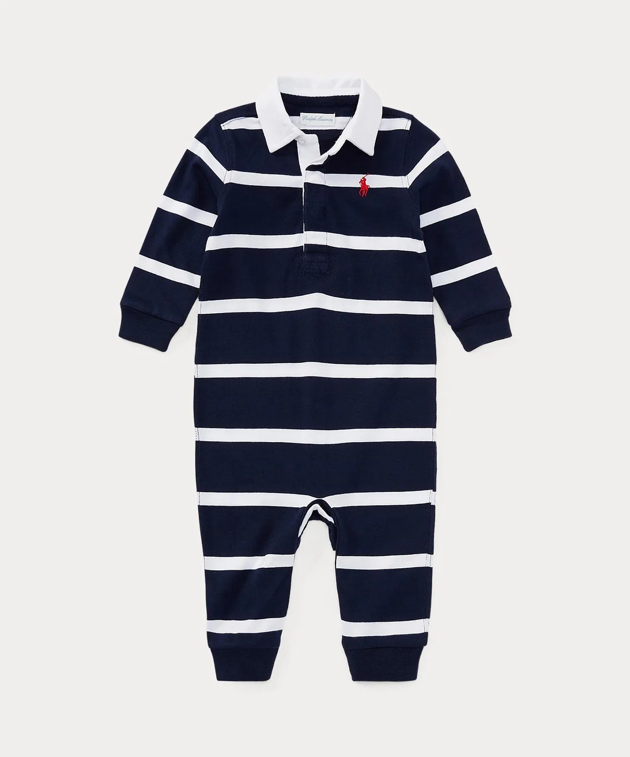 Ромпер с полосками Polo Ralph Lauren хлопковый темно-синий