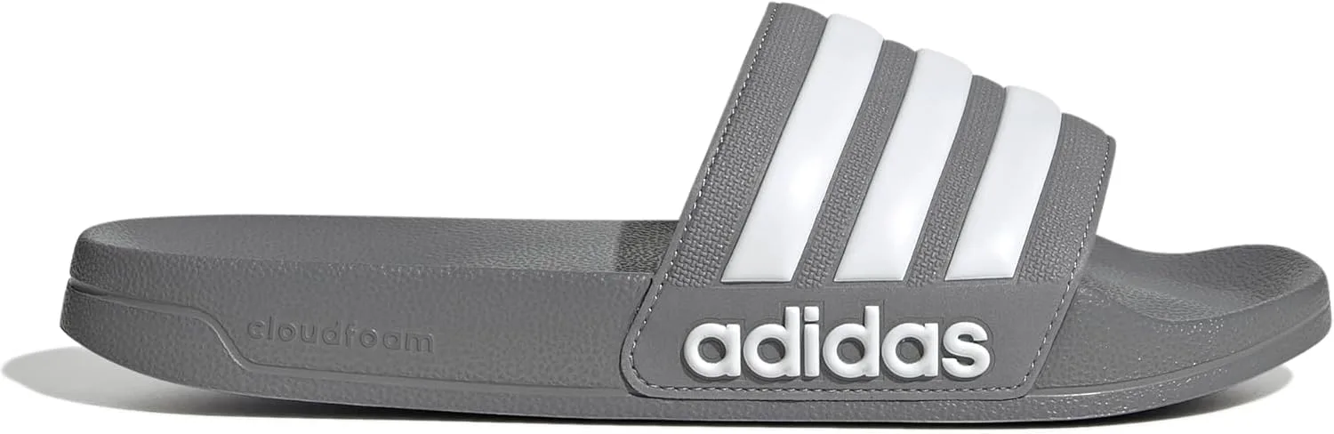 Сандалии для душа Adidas Adilette, белый/серый — фото 3