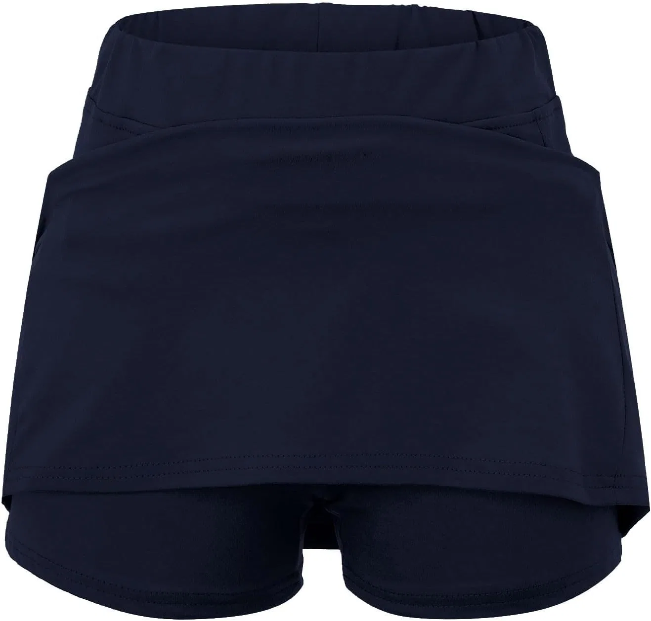 Спортивная юбка-шорты с карманами, высокая талия, утяжка, Cotton/Spandex, A003navy — фото 3