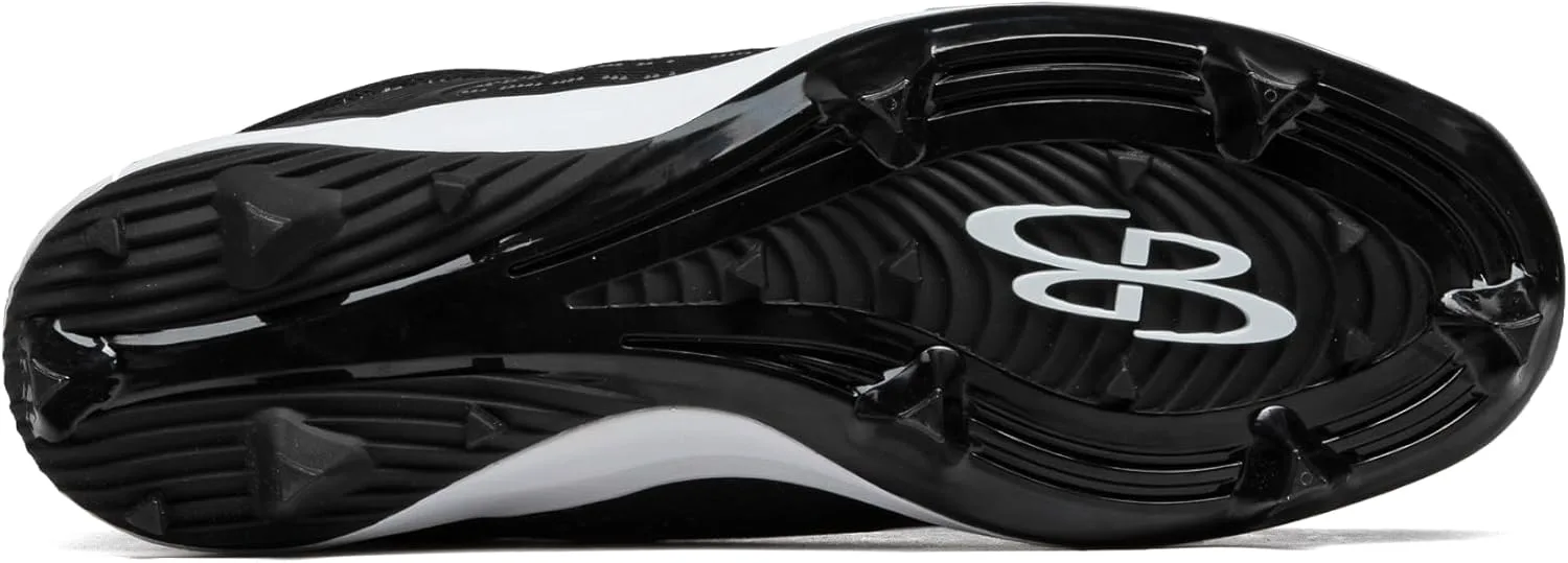Бутсы Boombah Viper Pureknit для мужчин с формованной средней подошвой - Status - несколько цветовых вариантов - несколько размеров, черно-белый — фото 2
