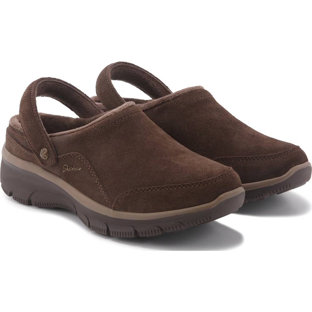 Простые и оригинальные замшевые сабо Skechers, коричневый