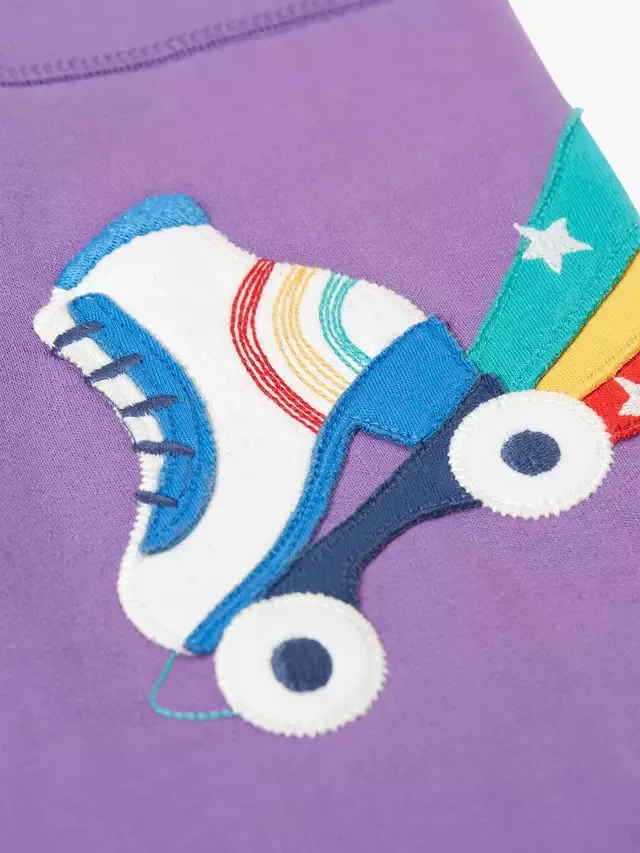 Детские спортивные брюки Malpas Skate Applique, цвет барвинок/разноцветный Frugi — фото 3