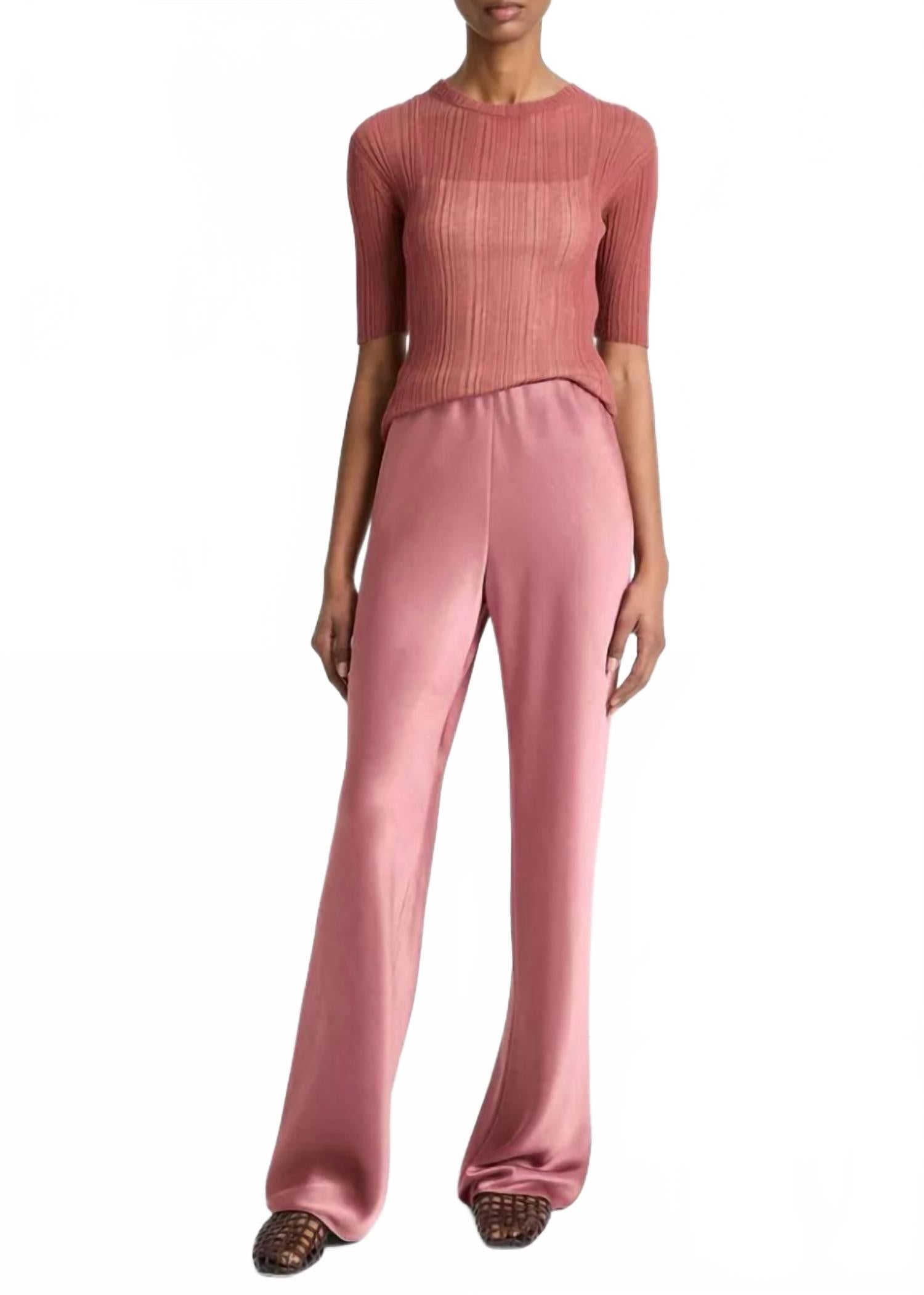 

Розовые атласные брюки-кюлоты Vince