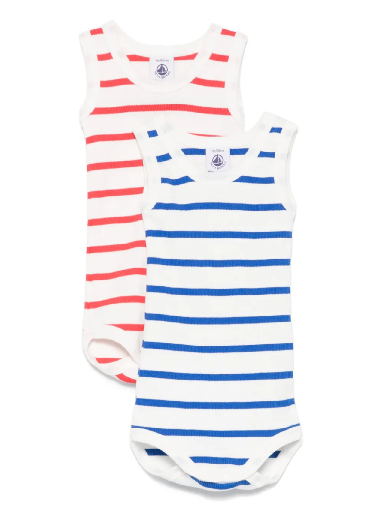 

Полосатые тела (комплект из двух) Petit Bateau, белый