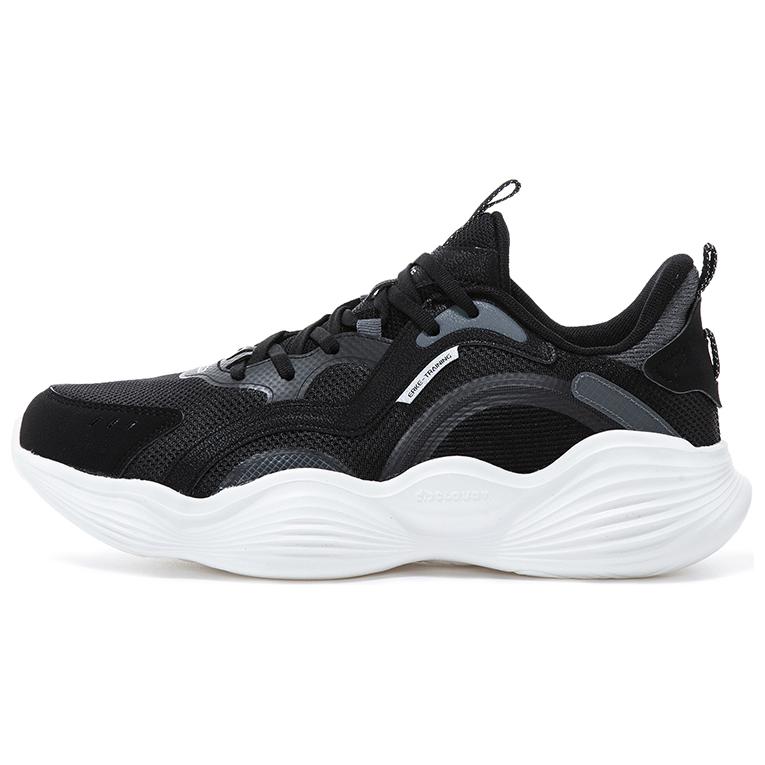Erke Прочные дышащие низкие беговые кроссовки мужские черно-белые Jet Black/Carbon Gray, цвет Jet Black/Carbon Gray — фото 3