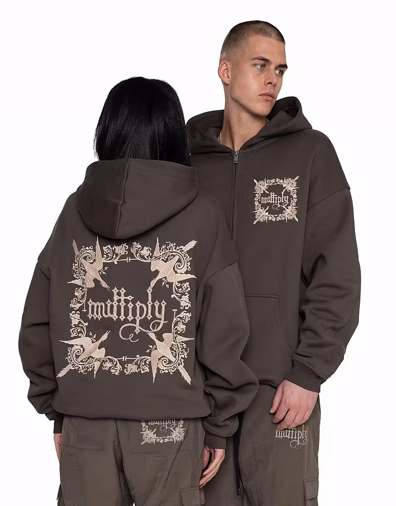 

Multiply Apparel - Regalia - Толстовка свободного кроя в цвете «турецкий кофе»