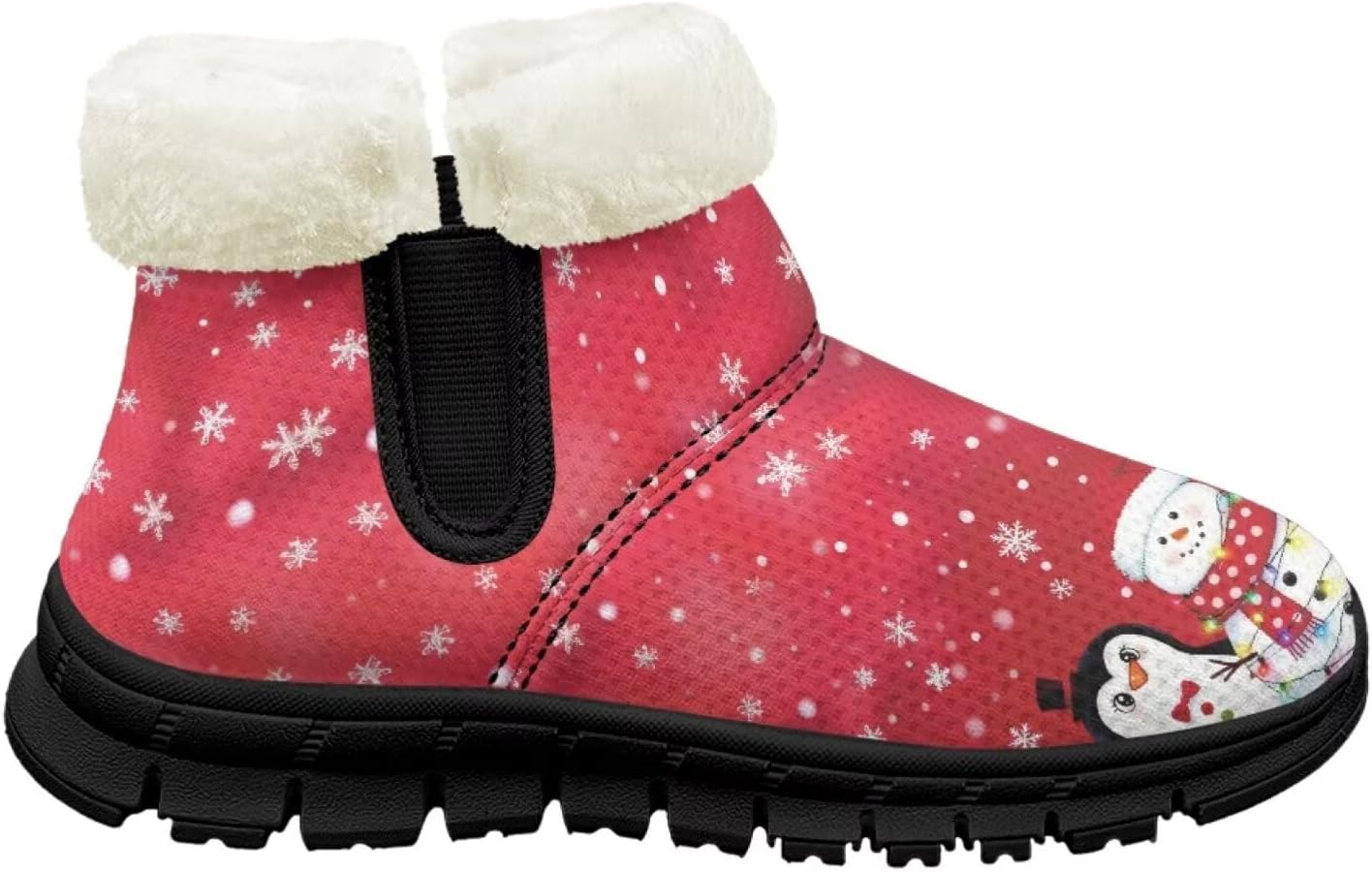 

Ботинки на щиколотке для девочек с меховой подкладкой, теплые зимние нескользящие ботинки для вечеринок и праздников Pointodoor, Penguin Snowman