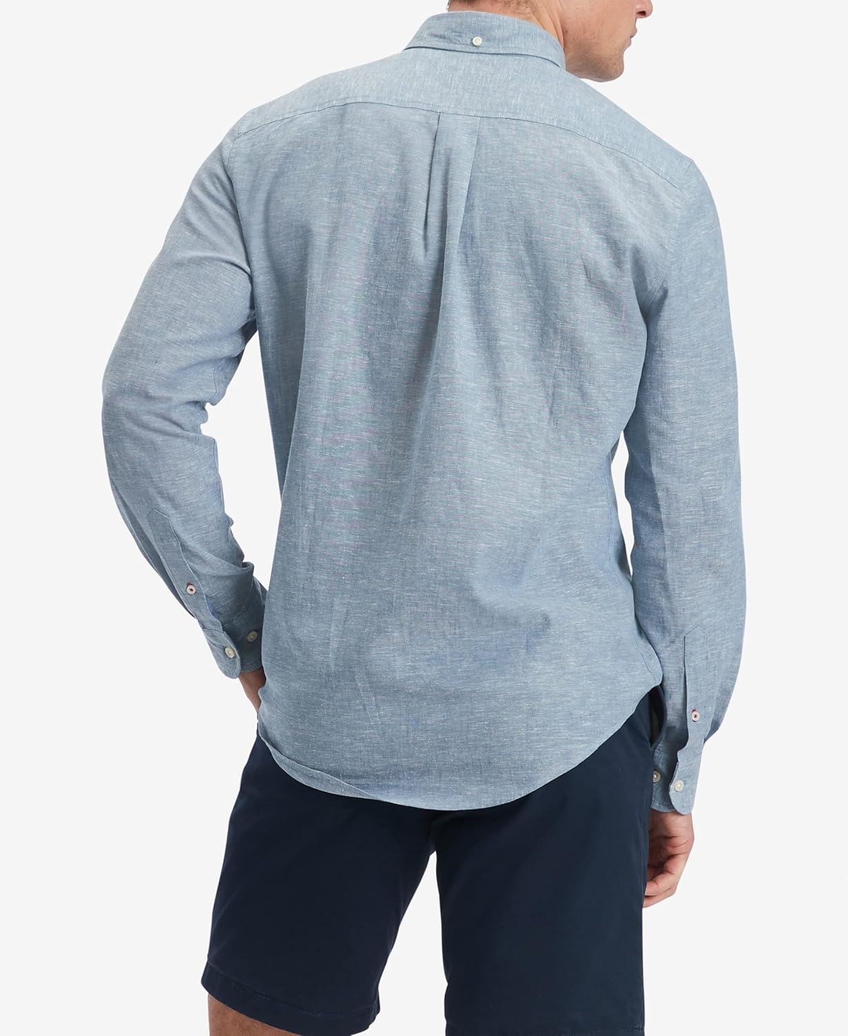 Мужская рубашка Tommy Hilfiger с длинным рукавом из льняной смеси, стандартный крой, North Sky Blue — фото 2