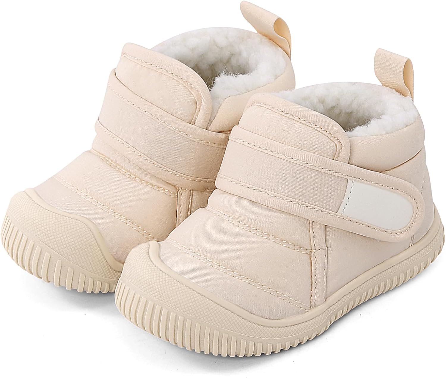 

MK MATT KEELY Детские зимние теплые ботинки для мальчиков и девочек, малышей, с плюшевой подкладкой, мягкой подошвой, нескользящие, для прогулок, с искусственным мехом, Light Pink