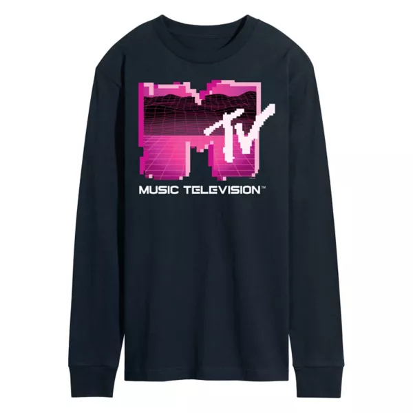 

Мужская футболка с длинным рукавом и графическим логотипом MTV Retro Gamer Licensed Character, синий