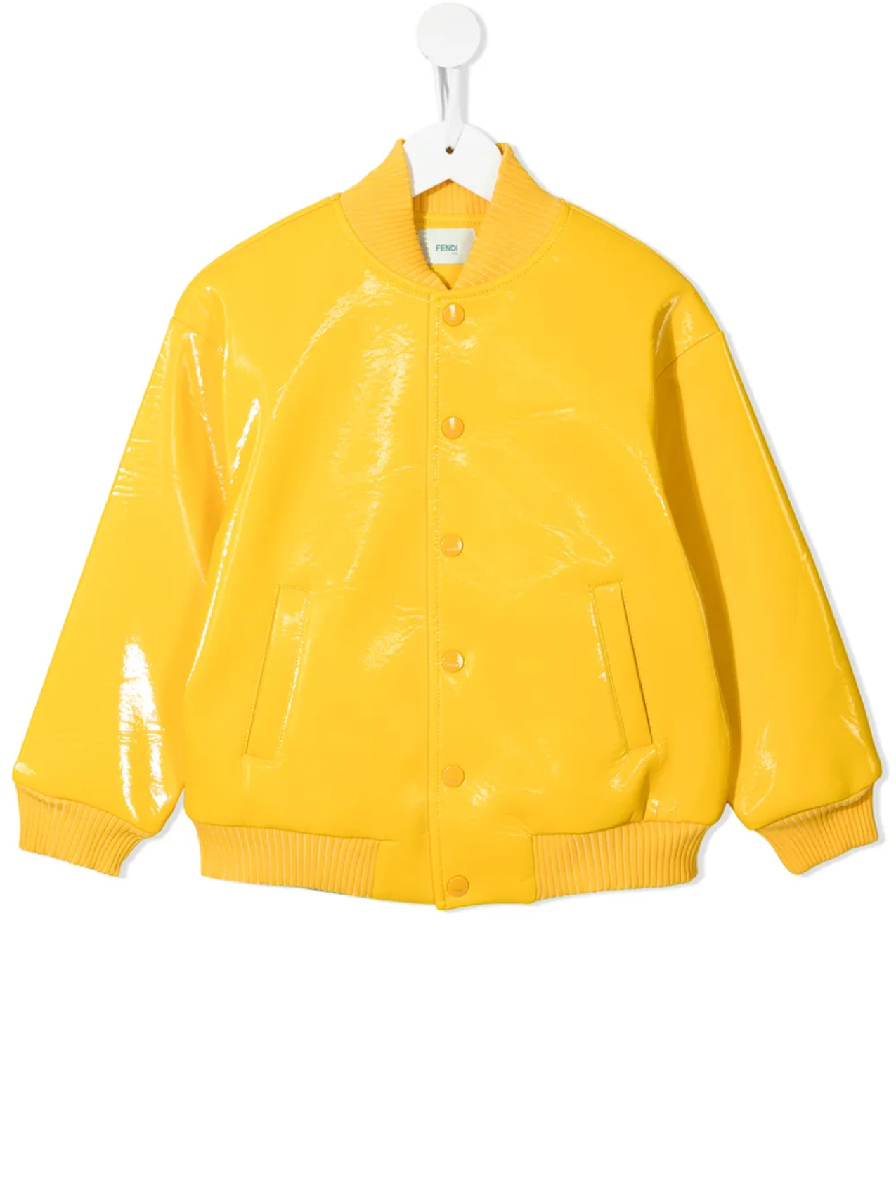 

Глянцевый бомбер Fendi Kids, желтый