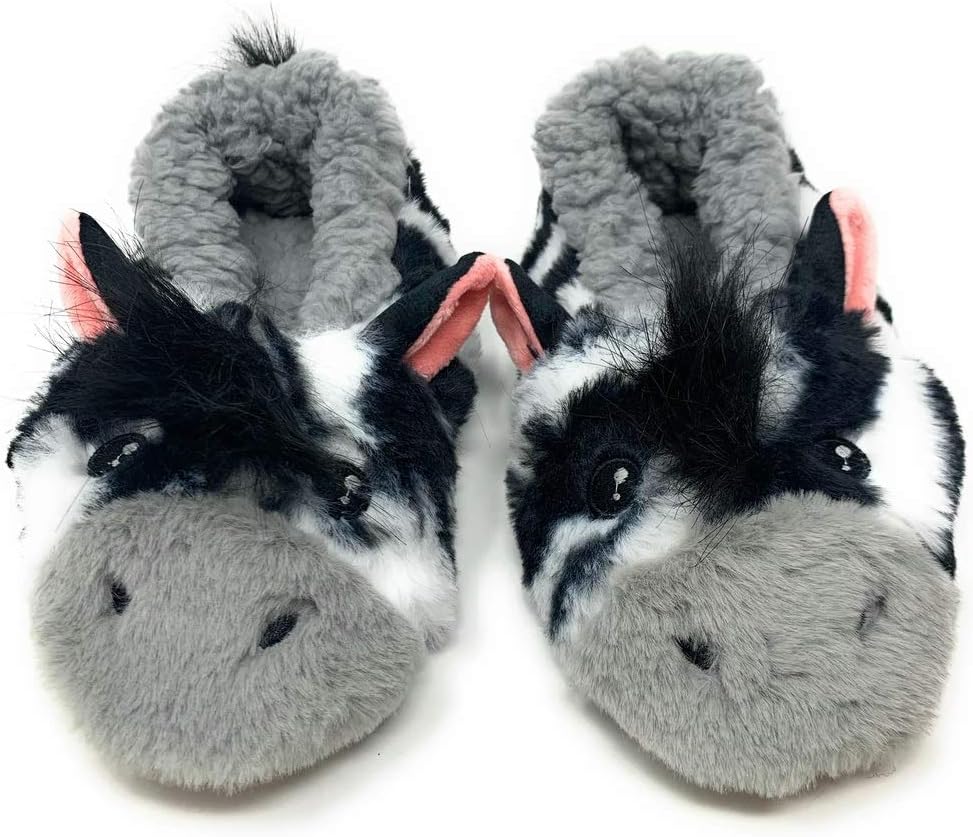 

Забавные пушистые тапочки из искусственного меха с животными для подростков Ooohyeah, Zz Zebra