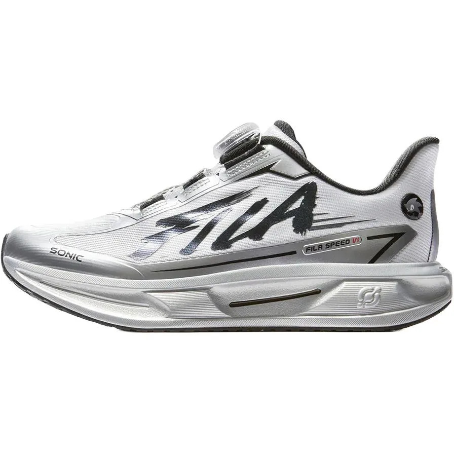 FILA KIDS Кроссовки SONIC SPEED 6 для детей, противоскользящие, износостойкие, низкие, серебристо-черные