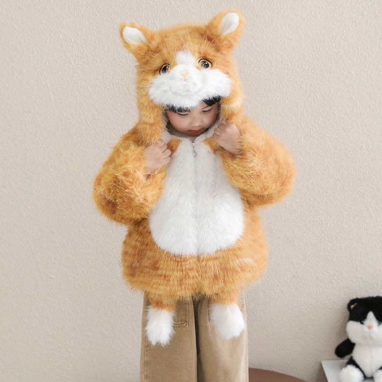 Утепленная куртка для детей 3-7 лет PROTECTCAMEL, cat print — фото 3