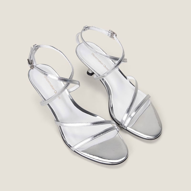 SHOEMAKER QUEEN Женские сандалии на одной застежке - нудовый серый, цвет Nude Gray — фото 4