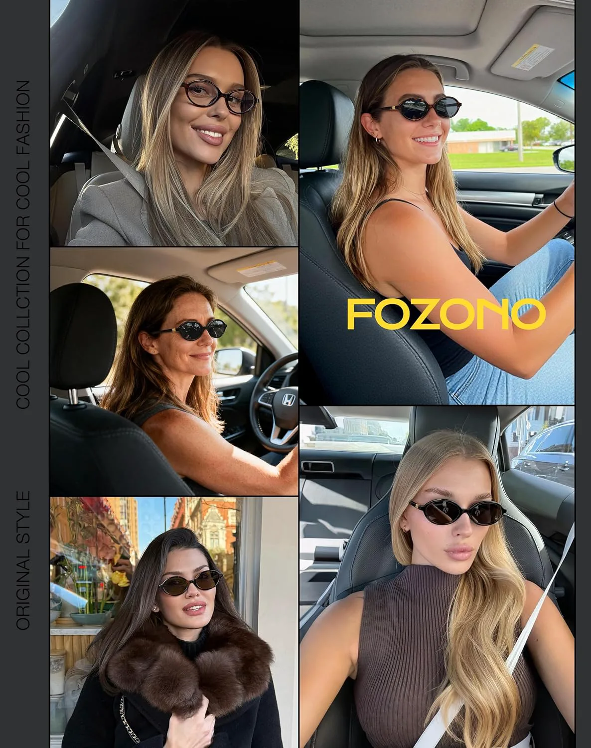 

Ретро овальные солнцезащитные очки для женщин, модные маленькие винтажные круглые солнцезащитные очки с защитой от УФ-излучения Fozono, Tortoise Frame/Clear Lens