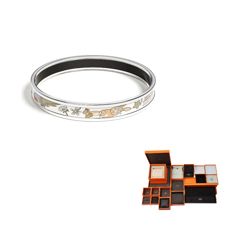 

Эмалевые браслеты Women's Silver White HERMES, серебряный белый