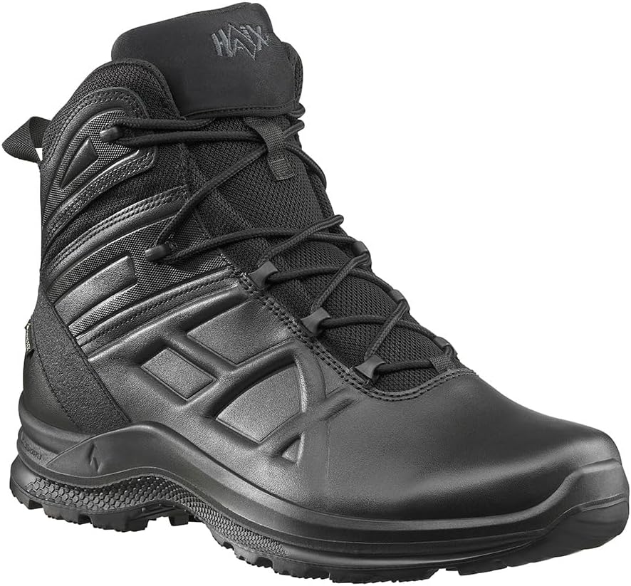 

HAIX Black Eagle Tactical 2.0 GTX Mid Side Zip - водонепроницаемые ботинки с боковой молнией, противоскользящей подошвой, амортизирующей технологией и легким дизайном, отличные ботинки для полицейских, Wide