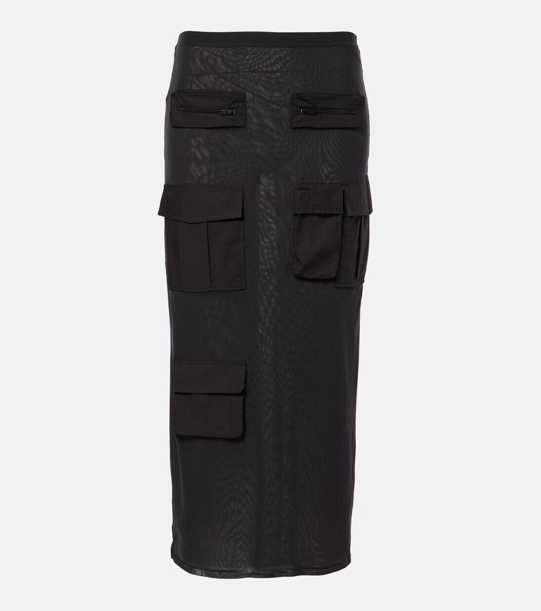 

Юбка миди из сетки Acne Studios, цвет anthracite grey