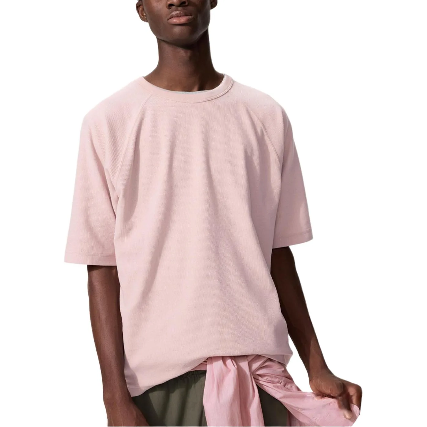 UNIQLO Футболка унисекс розовая с круглым вырезом