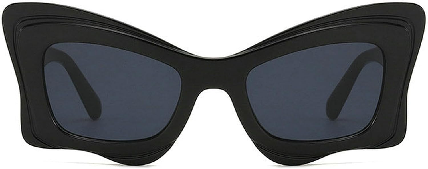 

COTIA Модные солнцезащитные очки неправильной формы «кошачий глаз» для женщин, с оригинальным дизайном, в форме бабочки, для использования на открытом воздухе, модель W37, Black