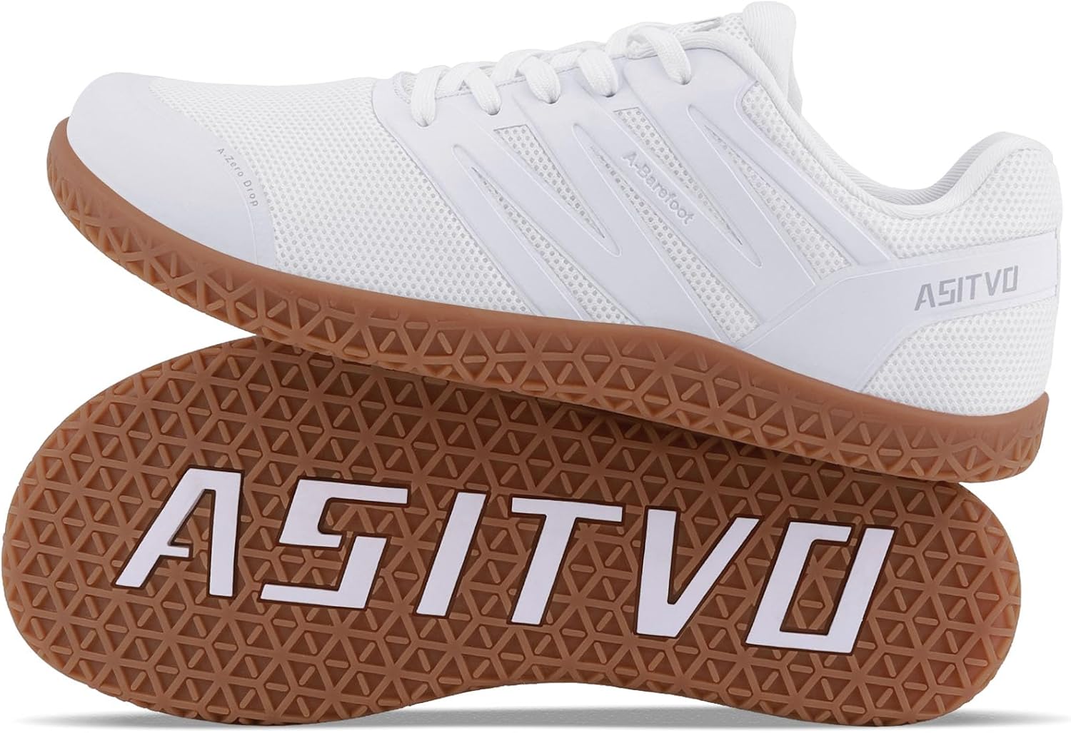 

Мужские кроссовки ASITVO Wide с босоногой подошвой нулевого перепада, минималистичные, с широкой носочной частью, TPU носок, верх без швов, белый