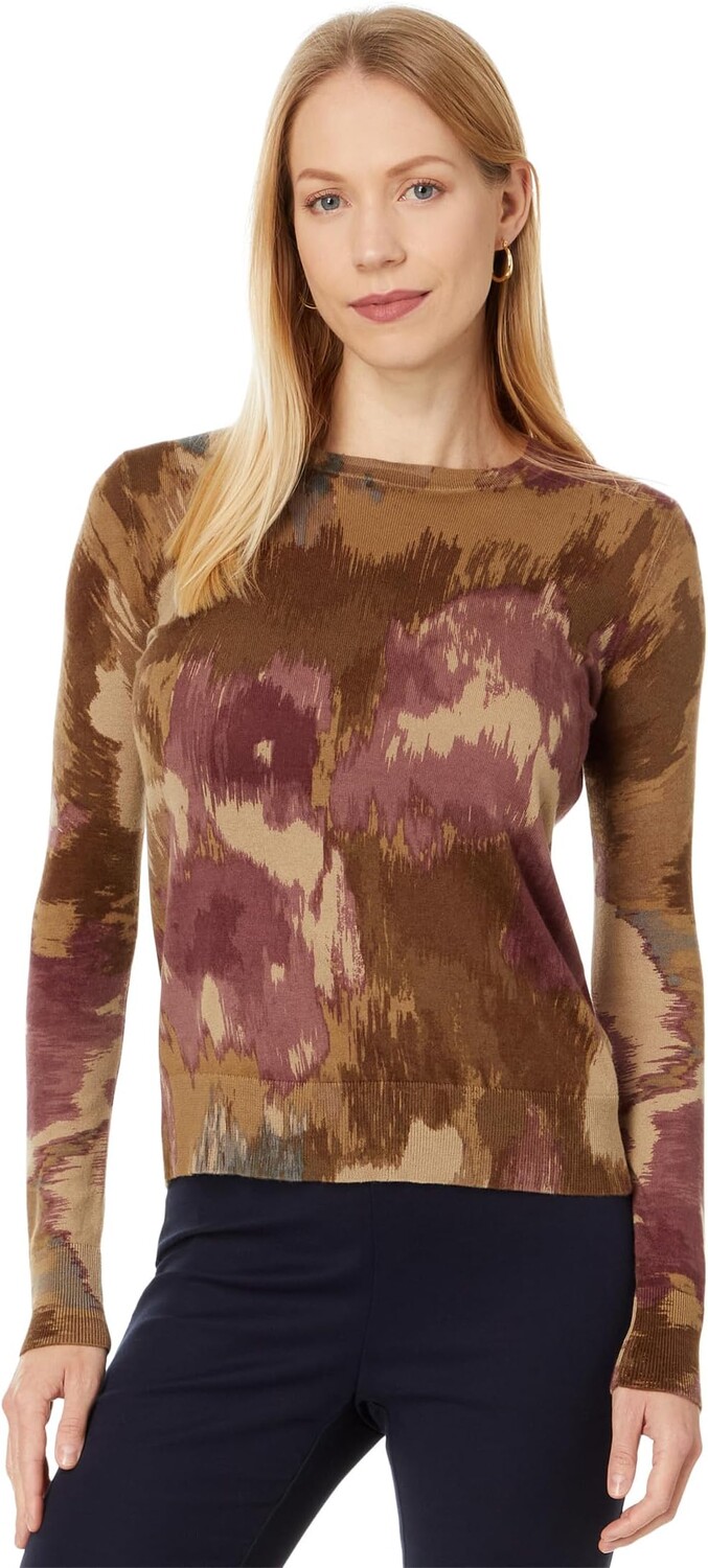 

Свитер Lauren Ralph Lauren Floral Cotton-Blend Sweater, цвет Tan Multi