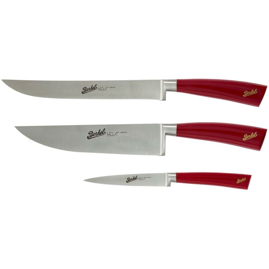 

BERKEL Набор из 3-х поварских ножей Elegance Red