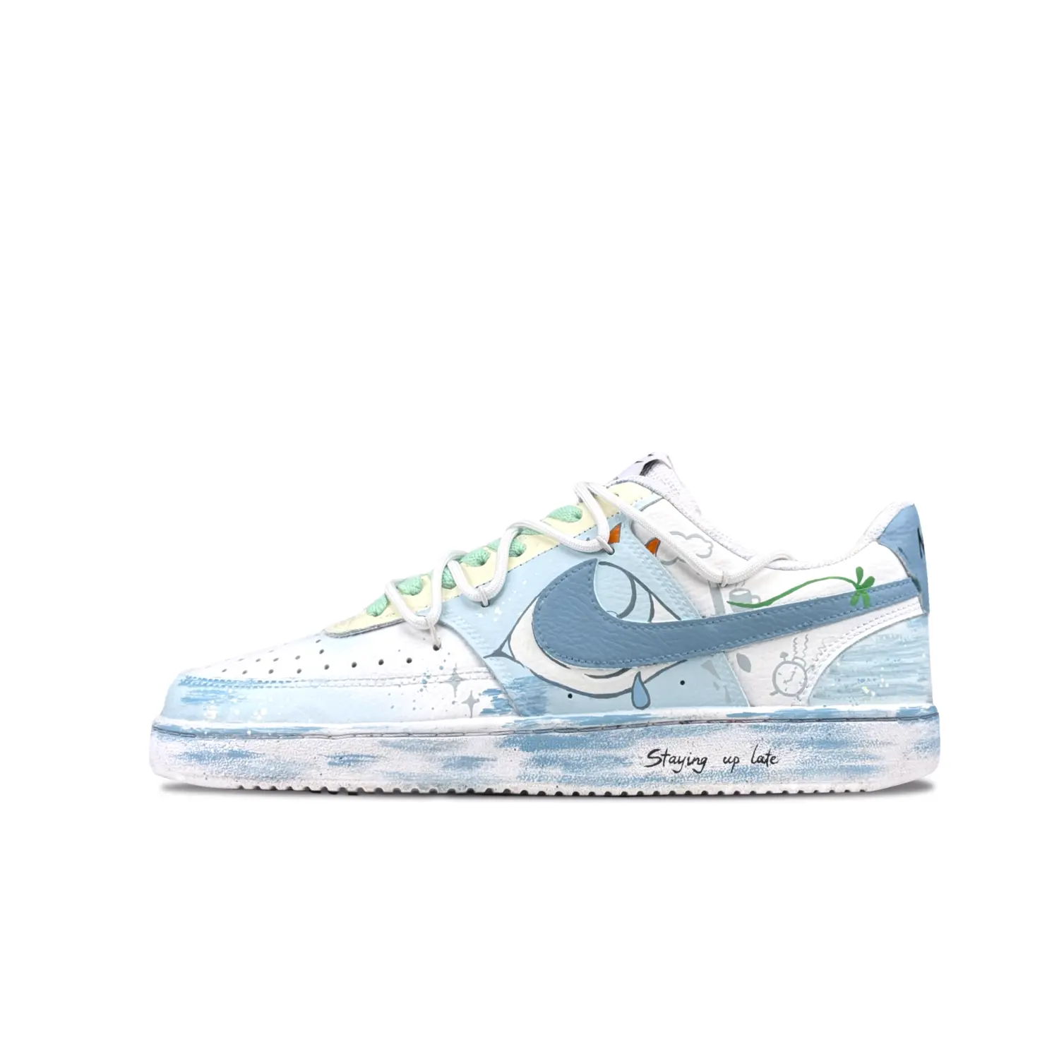 

Кроссовки Nike Court Vision 1 Skateboarding Shoes Unisex Low-top Blue/white, голубой, Синий, Кроссовки Nike Court Vision 1 Skateboarding Shoes Unisex Low-top Blue/white, голубой