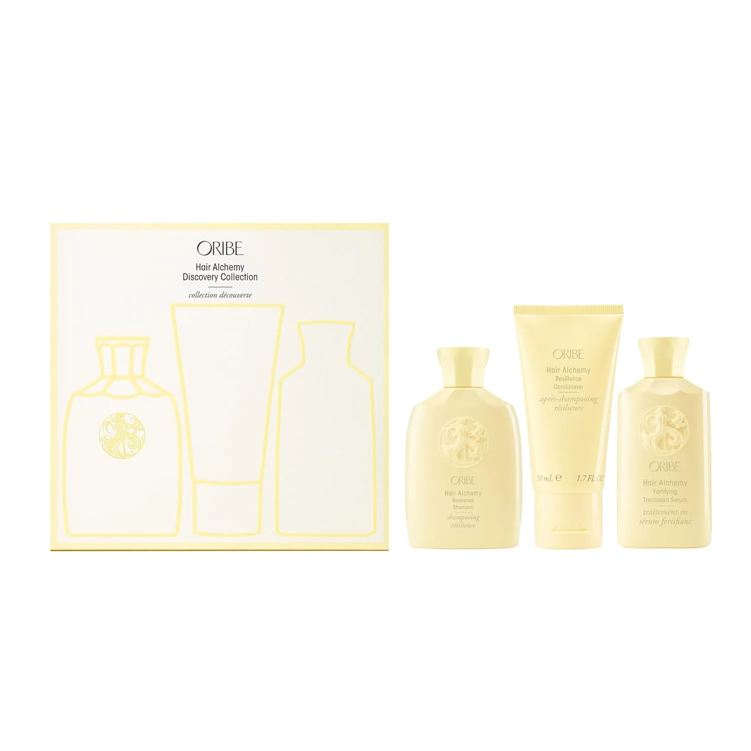 Набор Oribe Hair Alchemy Discovery | Дорожный набор с шампунем, кондиционером и укрепляющей сывороткой для слабых и ломких волос