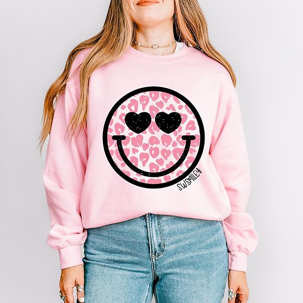 

SWSmiley leopard heart eyes smiley - женский графический свитшот Simply Sage Market, Light Pink, Зеленый, SWSmiley leopard heart eyes smiley - женский графический свитшот Simply Sage Market, Light Pink