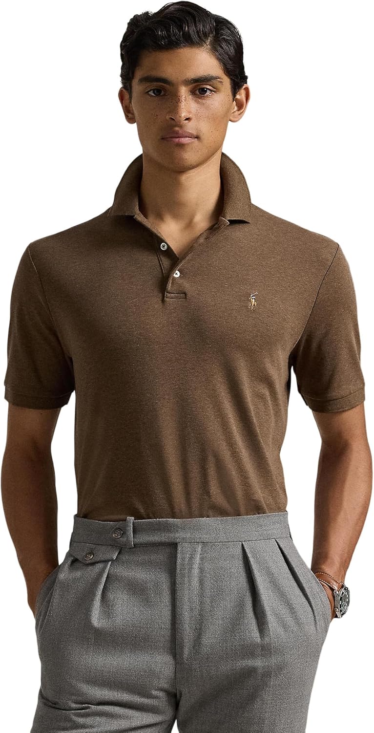 

POLO RALPH LAUREN Мужская короткая футболка Solid Kc Soft Touch-Classic, Cedar Heather