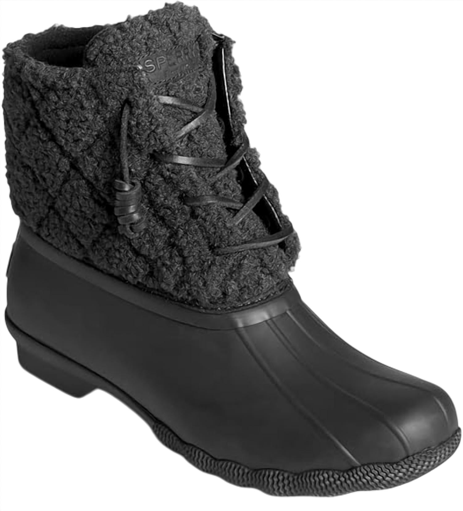 Женские ботильоны Saltwater Sherpa черного цвета Sperry — фото 3