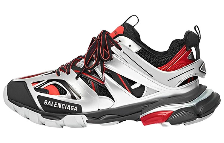 

Кроссовки мужские Balenciaga Track, серебряный / красный
