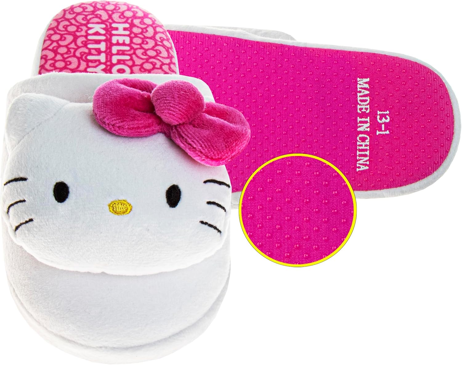 Тапочки Hello Kitty Sanrio Sweethearts Strawberry Shortcake Harry Potter для девочек и мальчиков, с котиком Kitty, домашние мягкие плюшевые тапочки для детей. Размеры: 5-10 для малышей, 11-13 для маленьких детей, 2-5 для старших детей Josmo, бел... — фото 2