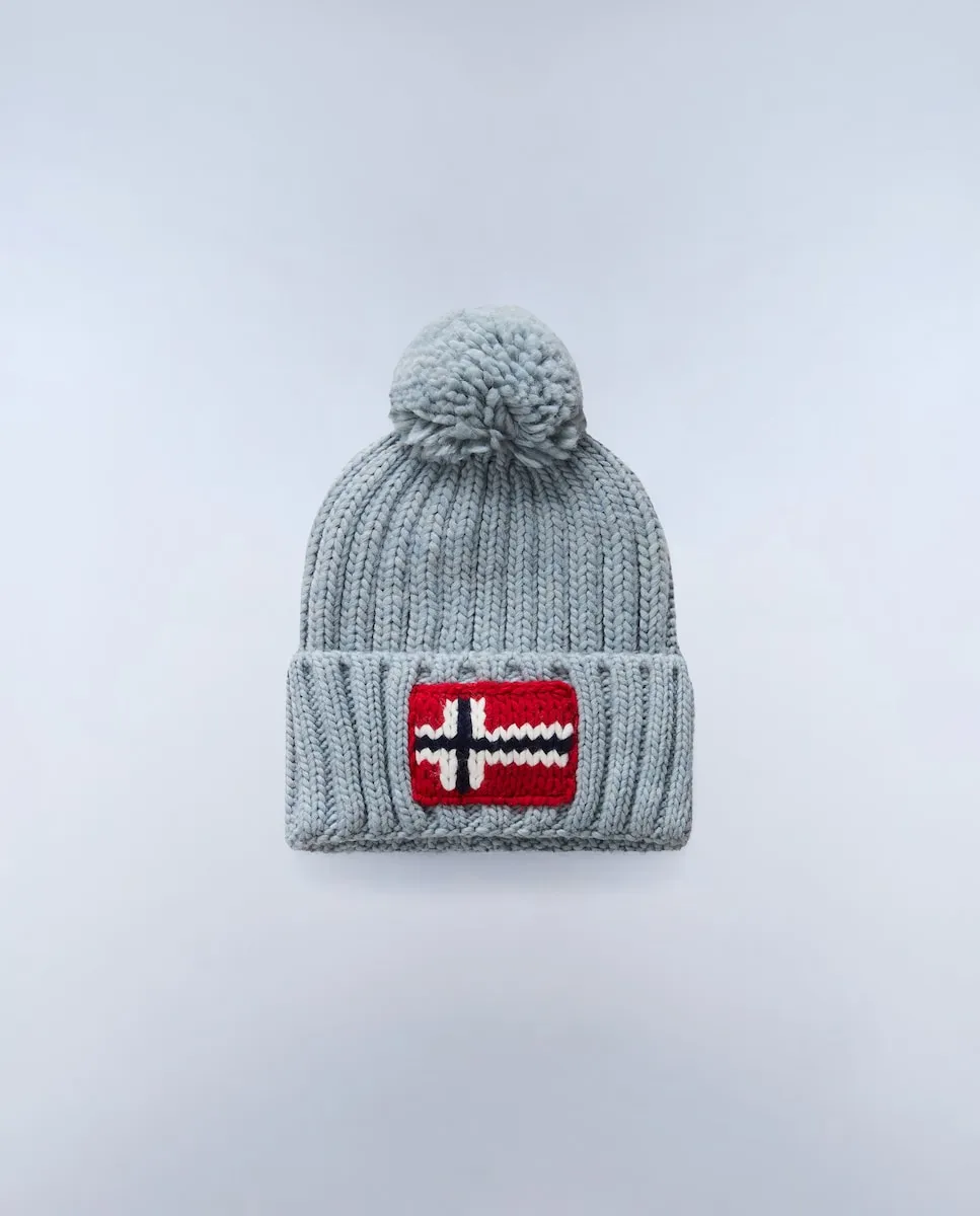 

Мужская шапка Semiury с помпоном в рубчик Napapijri, серый